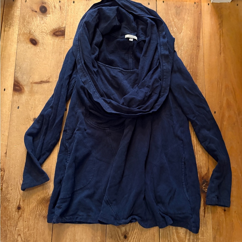 Vintage Anthropology Prairie Underground Long Sleeve Cowl Neck Navy Blue